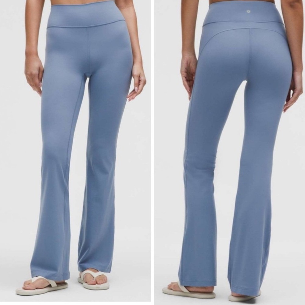 Lululemon Groove Super-High-Rise Flared Pant Nulu Womens 8 Blue Excellent W5DKNS